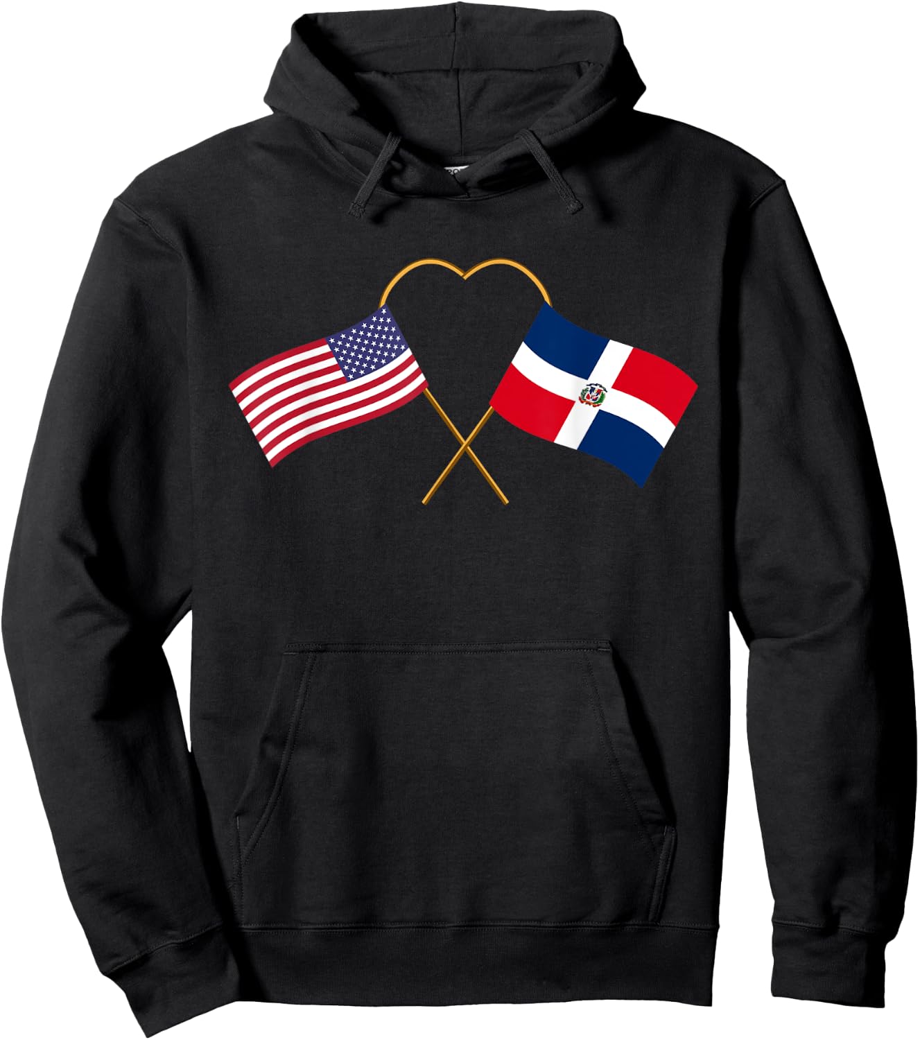 Dominican heritage USA Dom Rep American Flag Dominican Flag Hoodie - Hoodie | Black