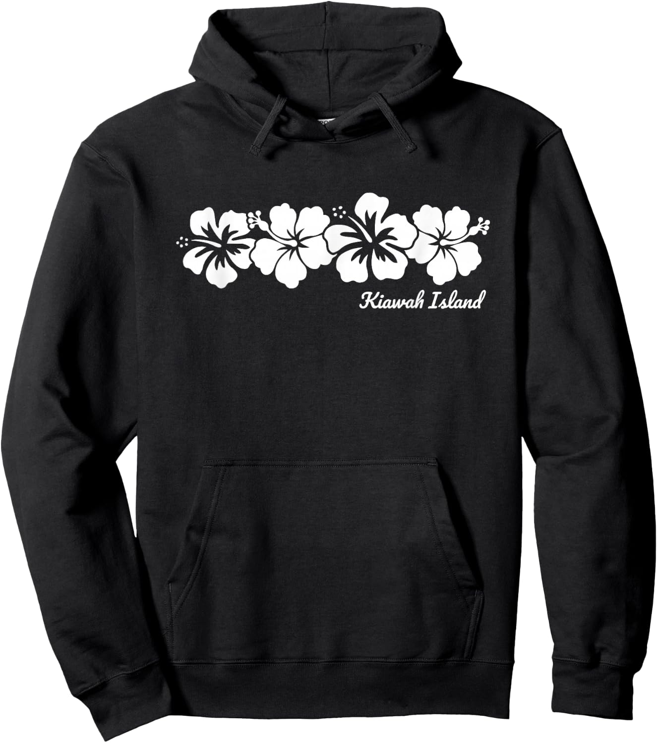 Kiawah Island South Carolina Hibiscus Flower Souvenir Hoodie - Hoodie | Black