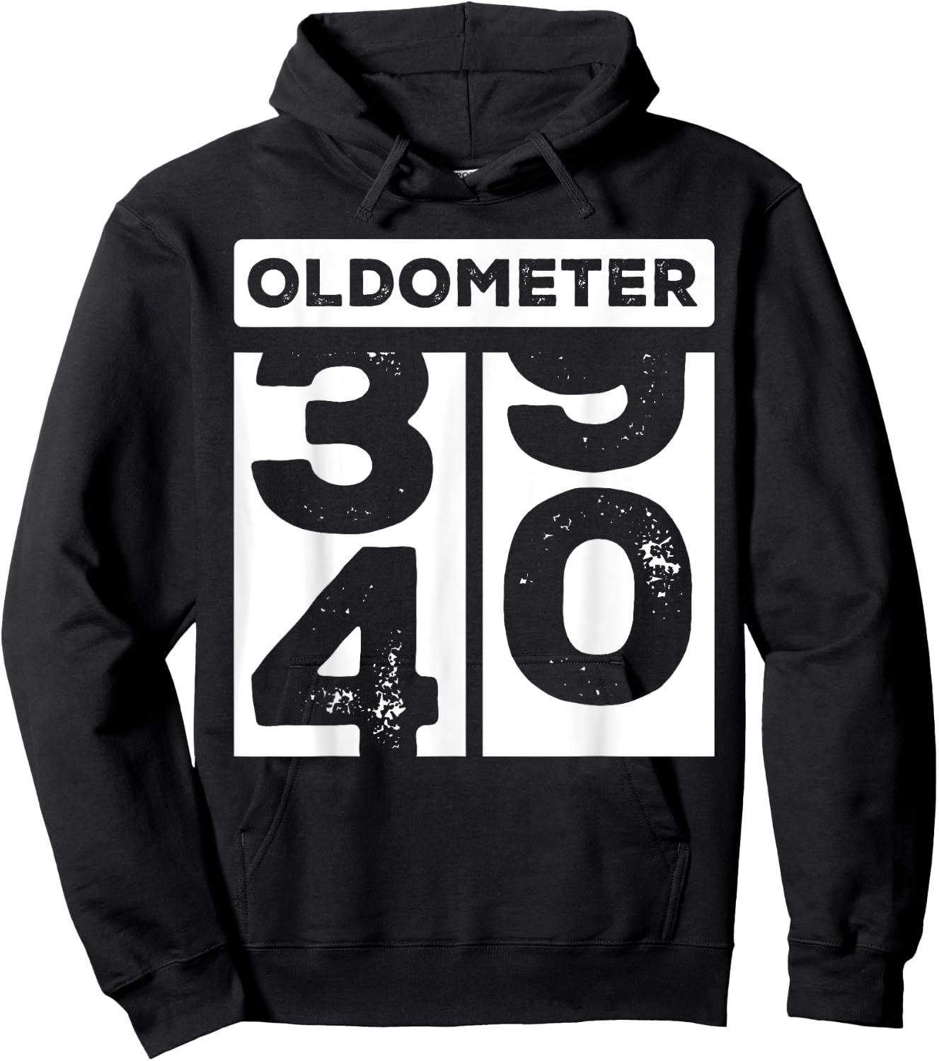 Oldometer 40 Funny Turning 40th Birthday 39-40 Happy Bday Hoodie - Hoodie | Black