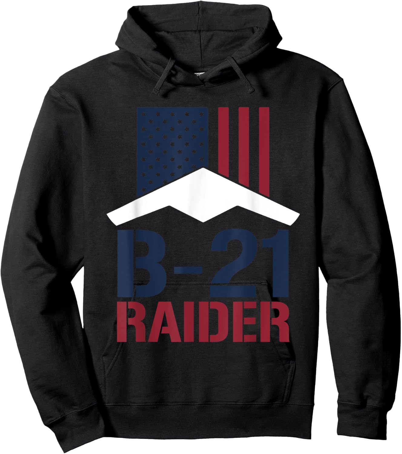 b21 raider Cool Airplane Aviation Lover USA Flag Hoodie - Hoodie | Black