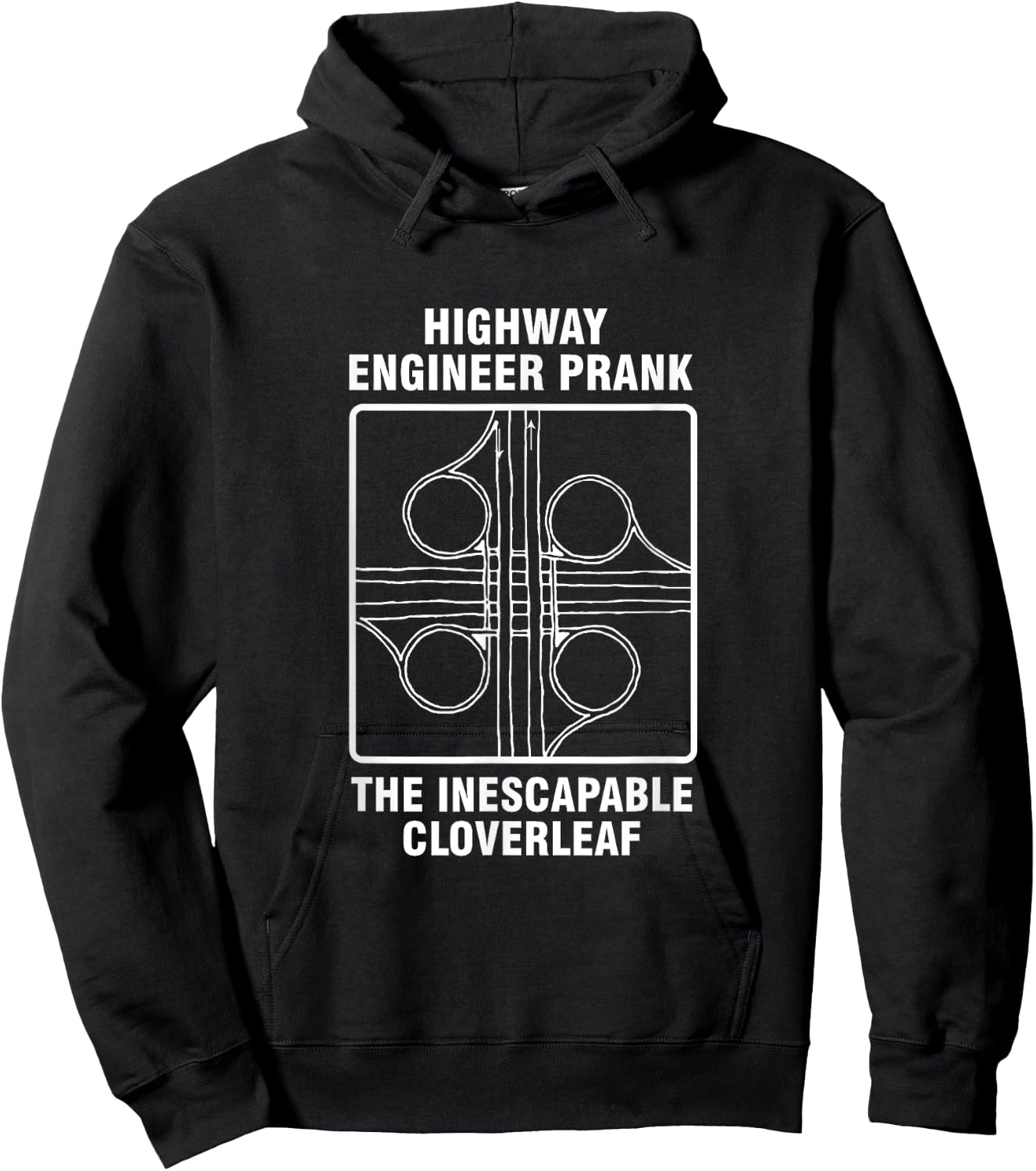 Civil Engineer Highway Prank Cloverleaf Engineering Hoodie - Hoodie | Black