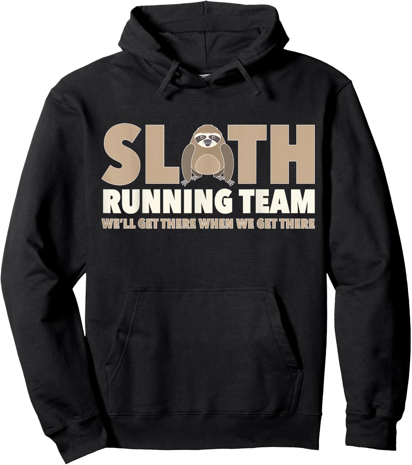Sloth Running Team Funny Sloth Animal Lover Lazy Person Hoodie - Hoodie | Black