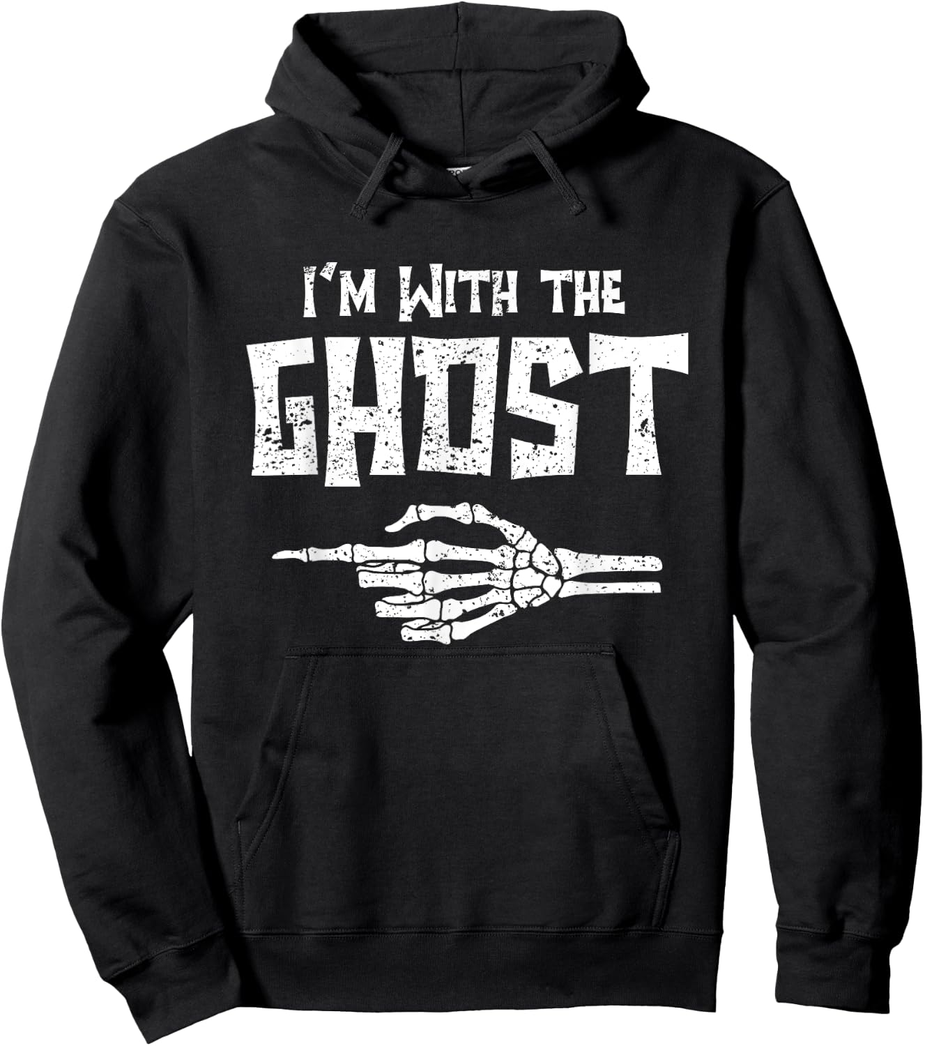 I'm With Ghost Matching Couple Easy Costume Halloween Hoodie - Hoodie | Black