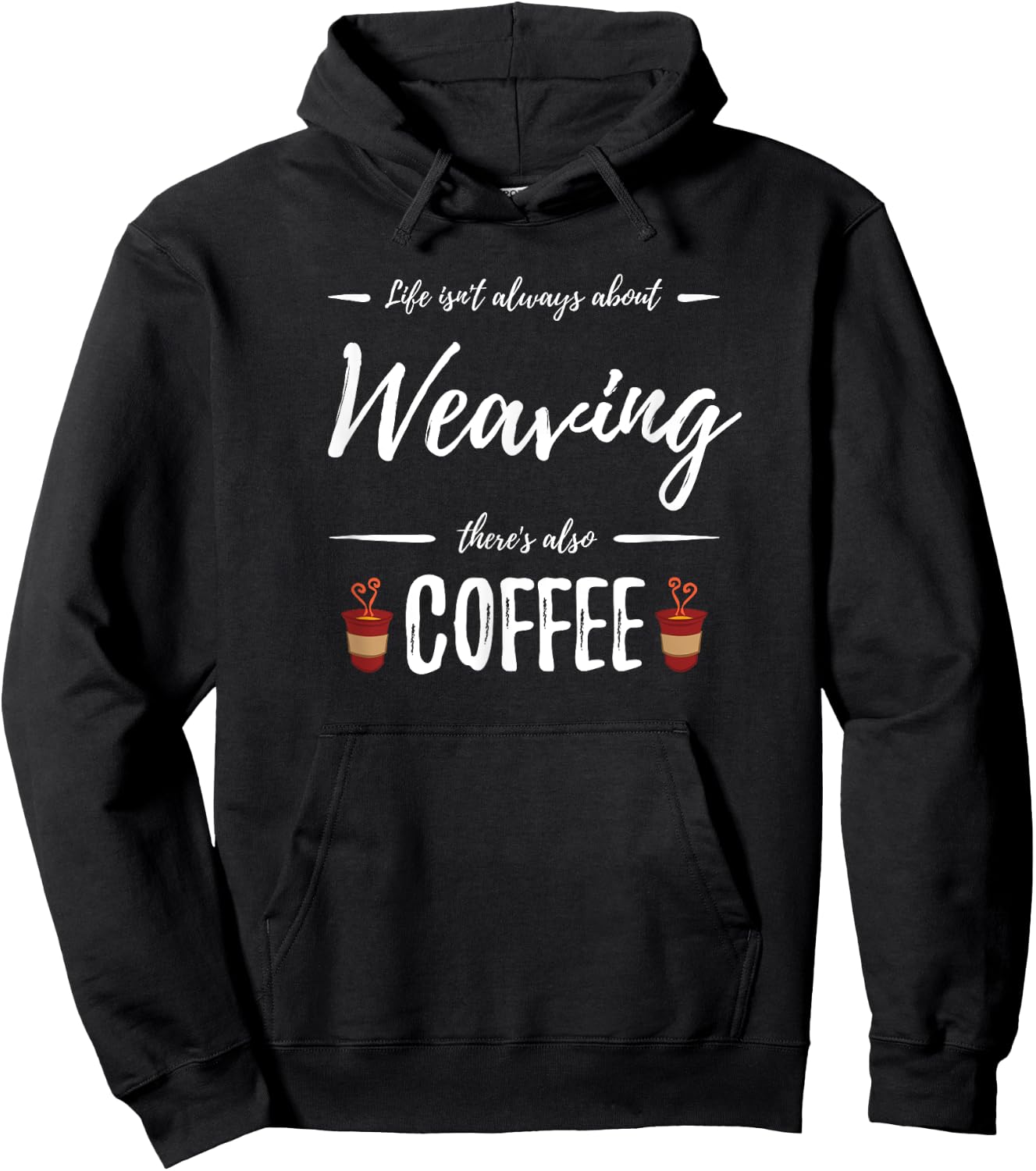 Weaving Coffee Lover Funny Knitter Gift Hoodie - Hoodie | Black