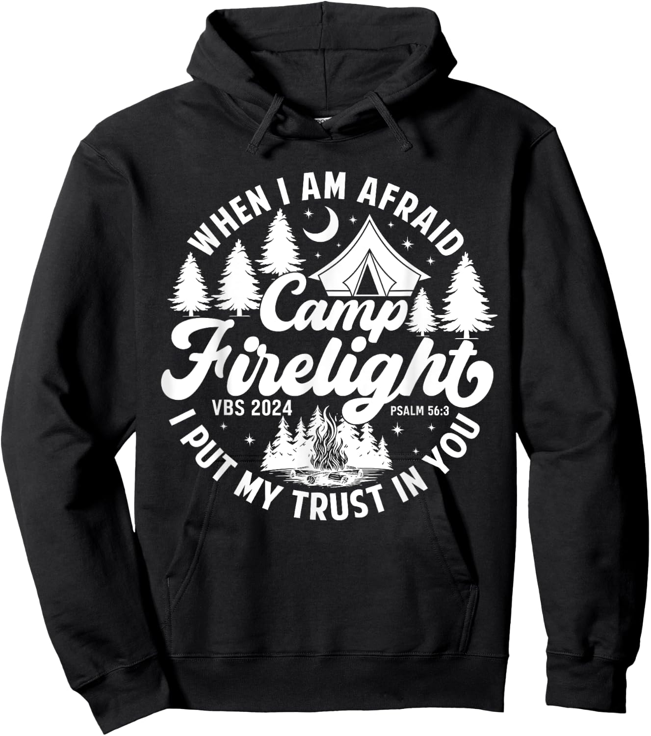 Camp Firelight Vacation Bible School VBS 2024 Christian Camp Hoodie - Hoodie | Black