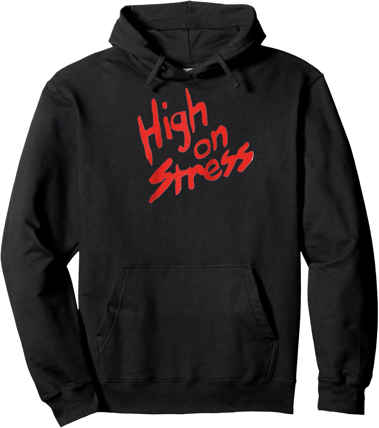 High on Stress Revenge Nerds Classic 80s Funny Vintage Retro Raglan Baseball Hoodie - Hoodie | Black