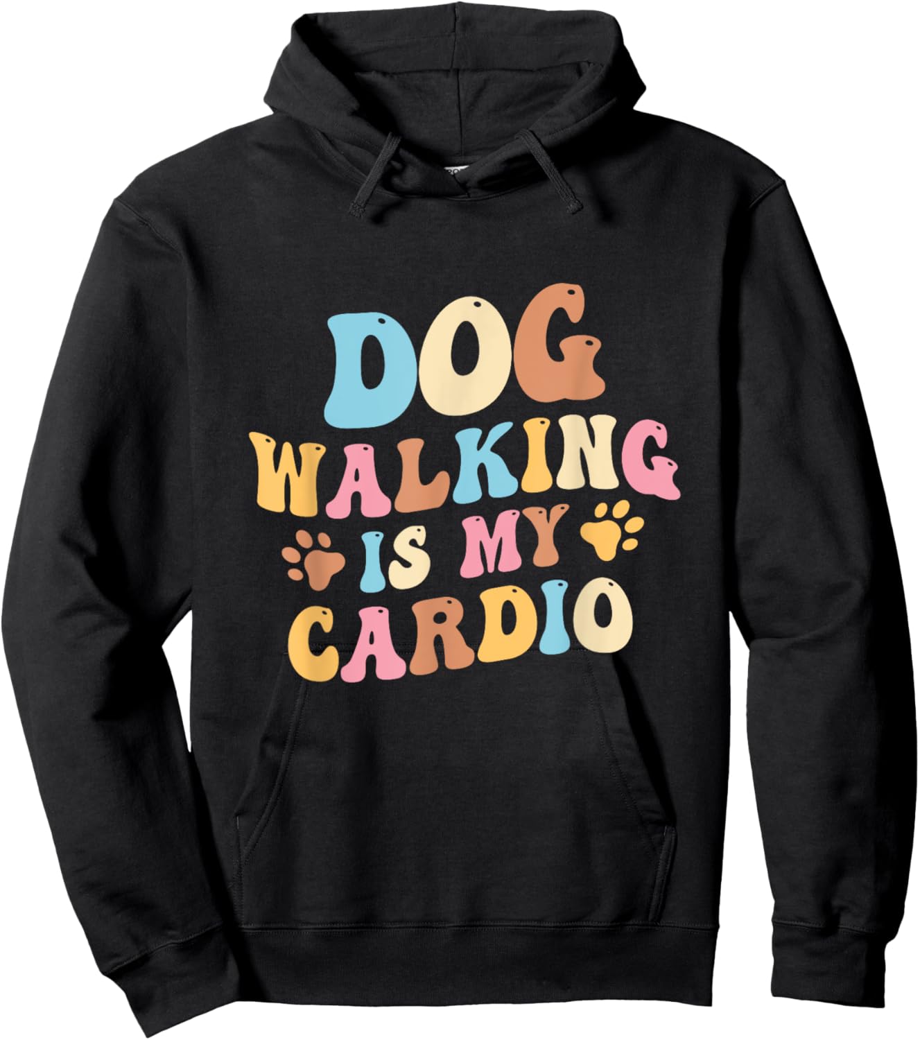 Groovy Dog walking is my cardio Women Hoodie - Hoodie | Black
