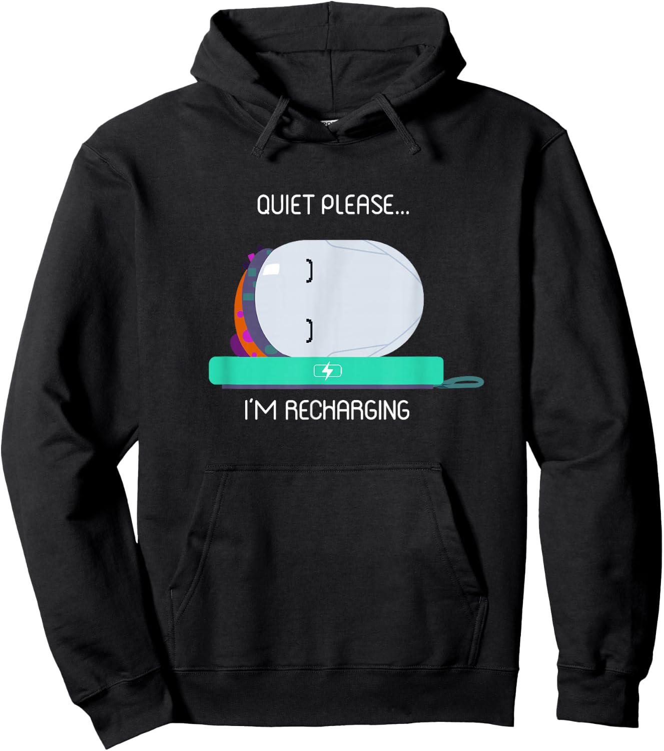 Ron's Gone Wrong Quiet Please I'm Recharging Hoodie - Hoodie | Black