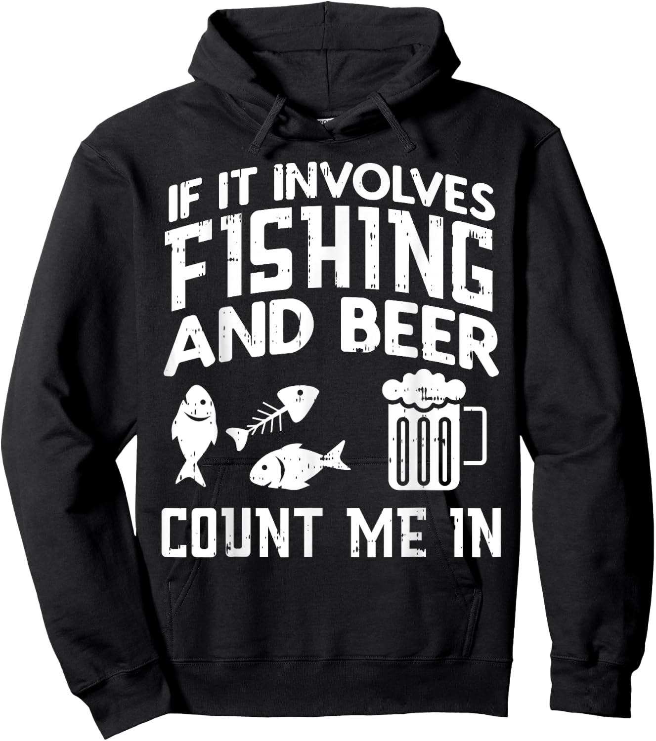 Fishing And Beer Funny Fisherman Dad Fathers Day Men Gift Hoodie - Hoodie | Black