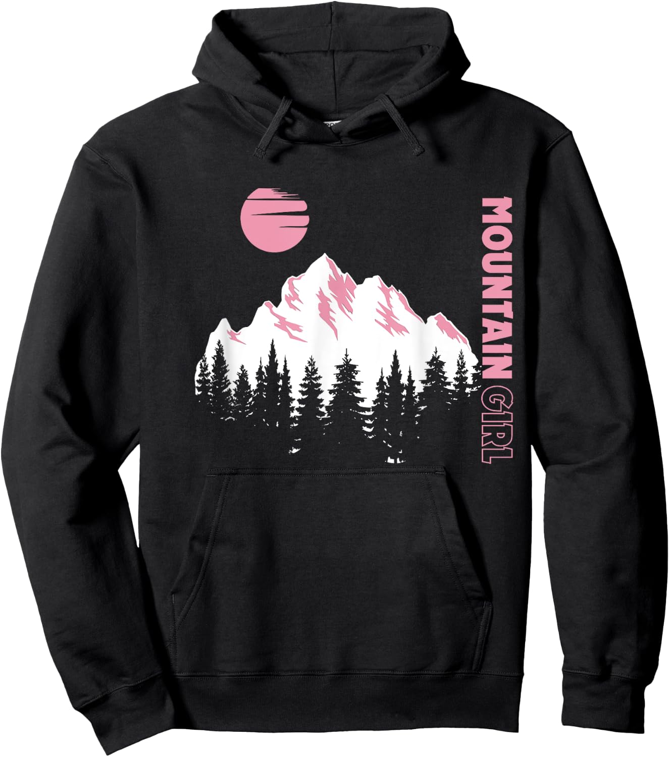 Mountain Girl Outdoor Loving Girl Mountain Moon Girl Hoodie - Hoodie | Black