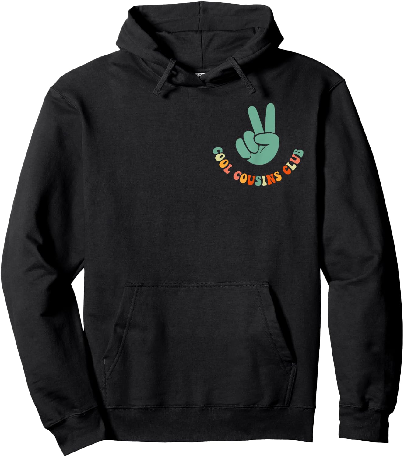 Cool Cousin Club Retro Cousin Matching Family Crew 2 Sided Hoodie - Hoodie | Black