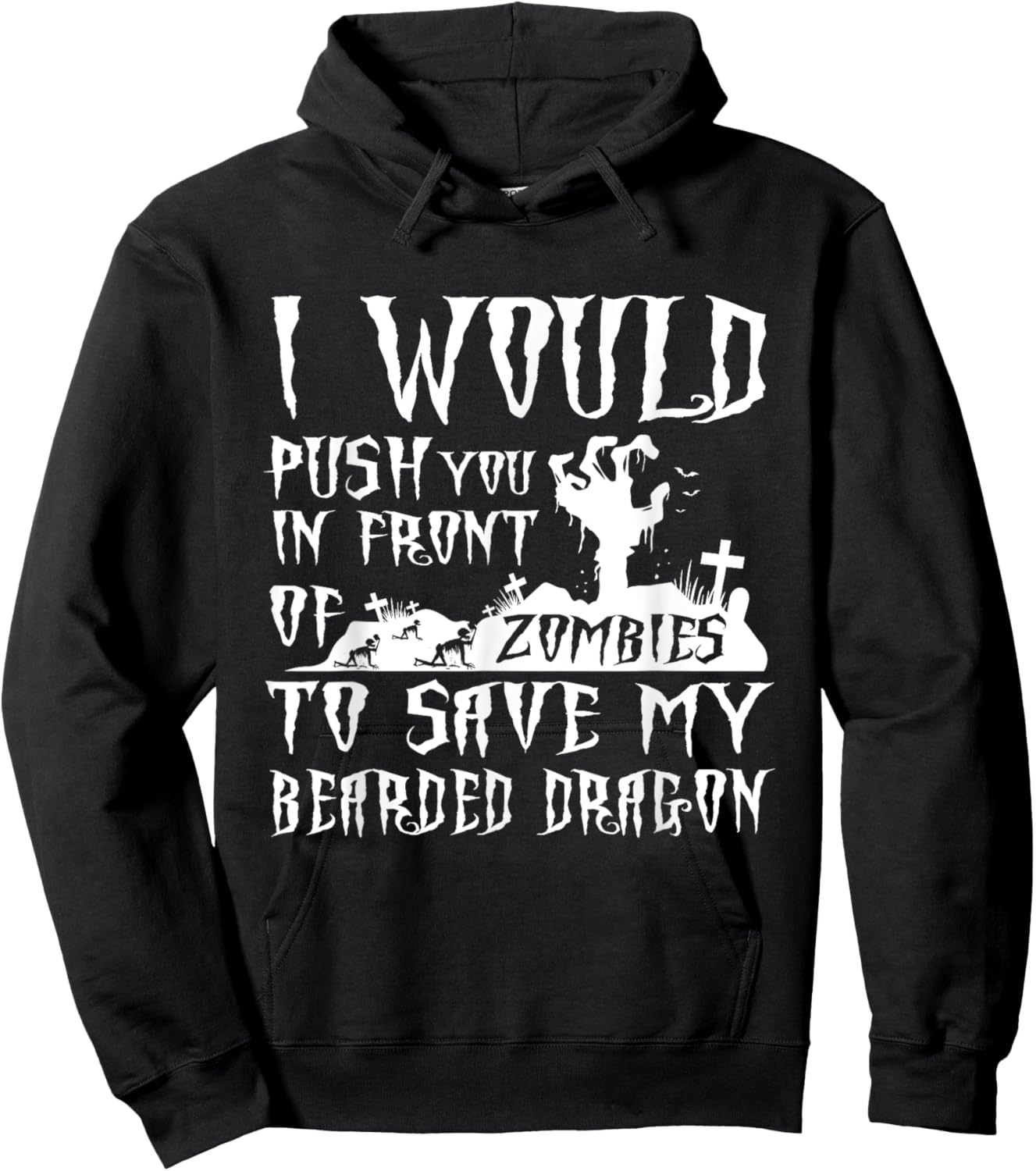 Bearded Dragon Dad Shirt Father's Day Halloween Zombies Hoodie - Hoodie | Black