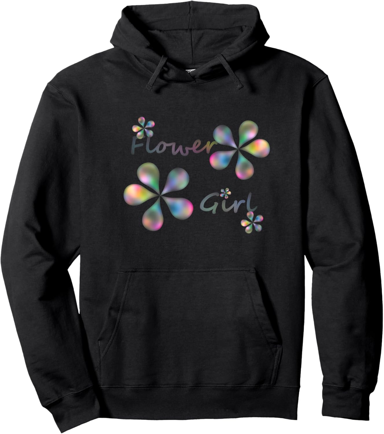 Flower Girl Rainbow Metallic Shirt Hoodie - Hoodie | Black