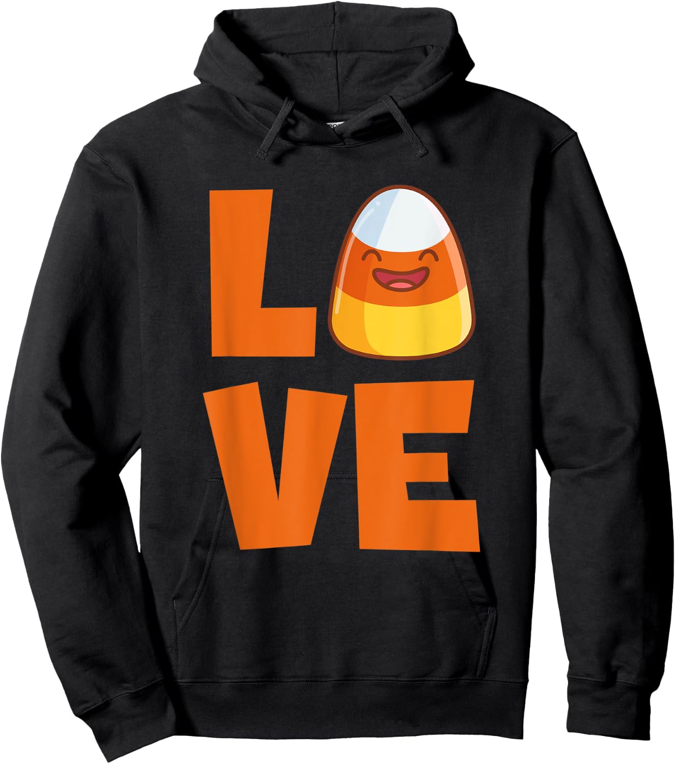 Love Candy Corn Cute Halloween Party Trick Or Treat Hoodie - Hoodie | Black