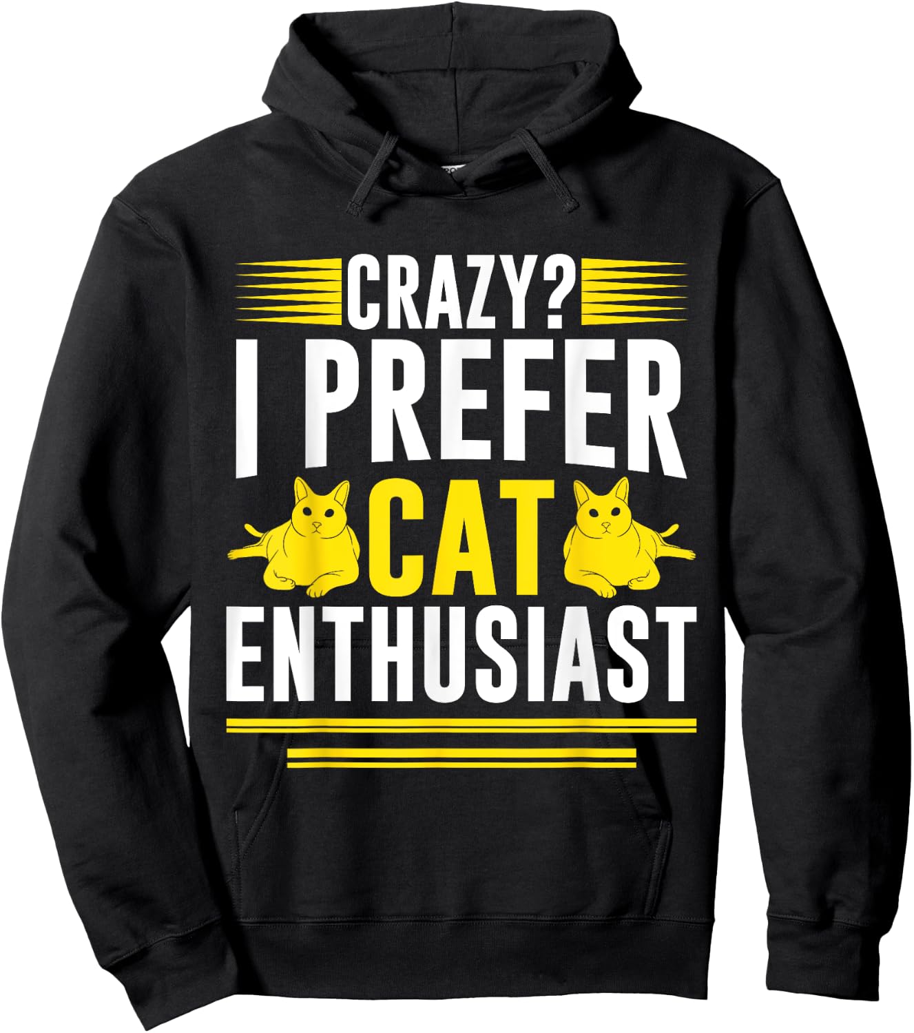 Crazy I Prefer Cat Enthusiast Cat Mom Men Women Hoodie - Hoodie | Black