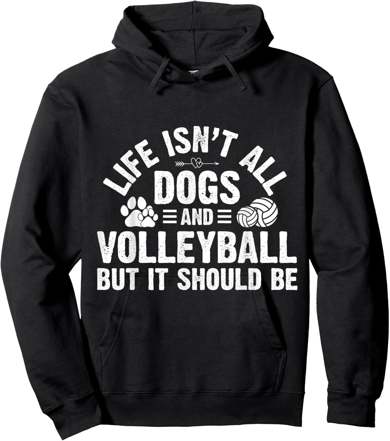 Life Isnt All Dogs And Volleyball Gifts Men Kids Hoodie - Hoodie | Black