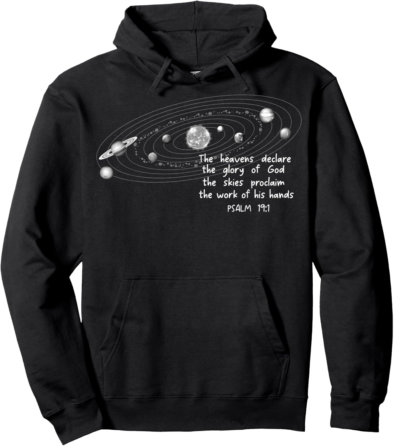 The Heavents Declare the Glory of God Psalm 19:1 Christian Hoodie - Hoodie | Black