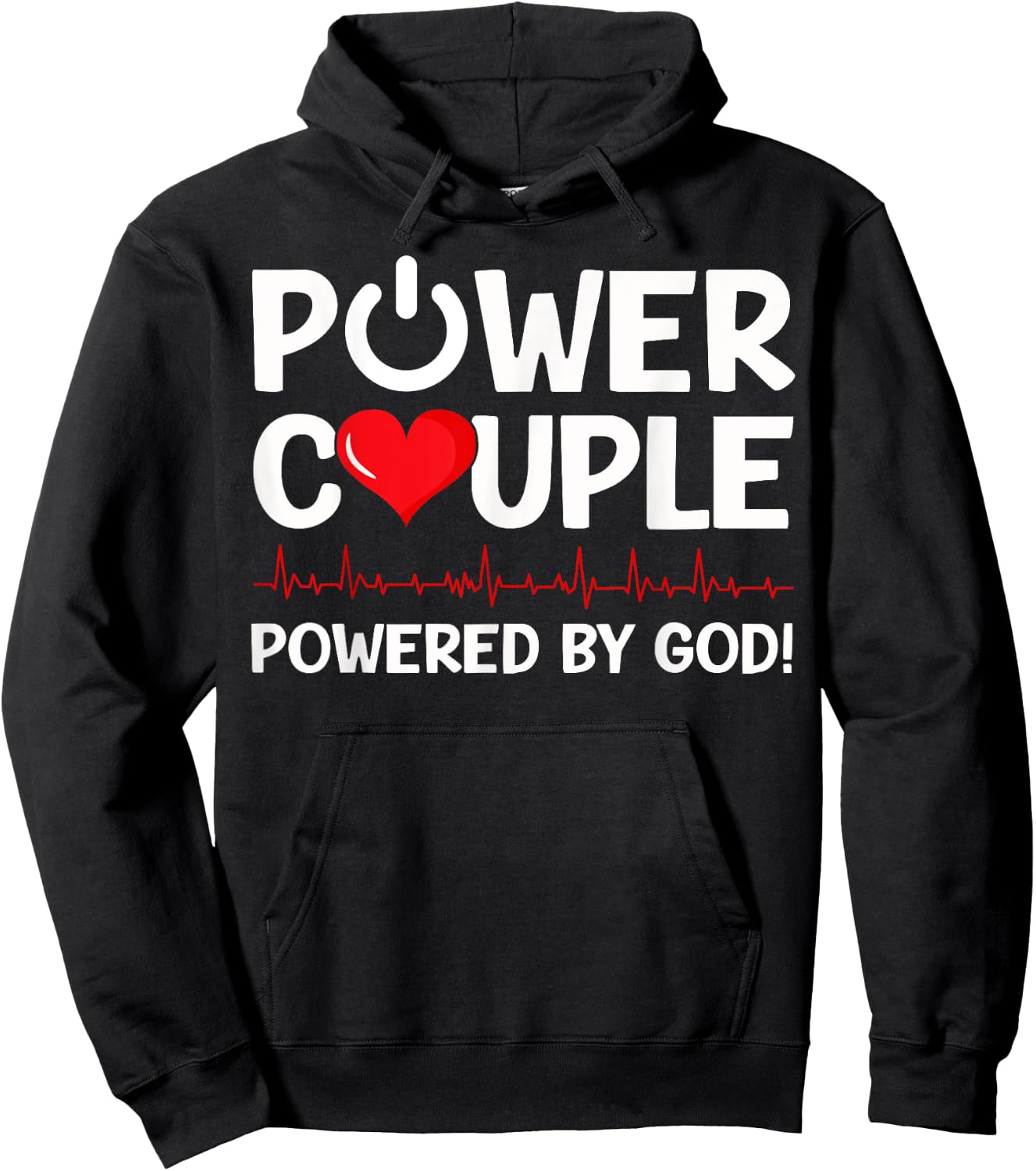 Power Couple Christian Couples Matching Valentines Day Hoodie - Hoodie | Black