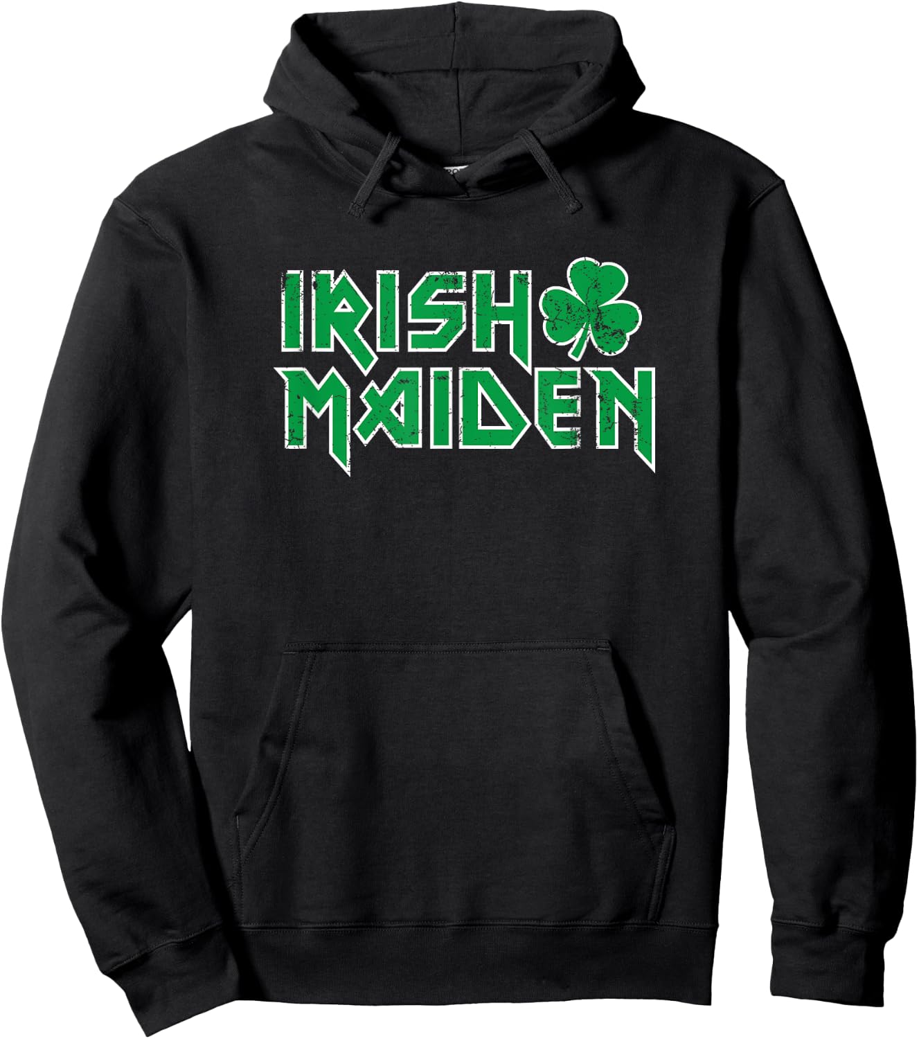 Irish Maiden, funny heavy rocker paddy maeve beer maid craic Hoodie - Hoodie | Black