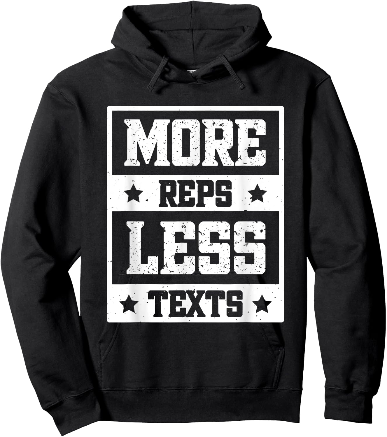 More Reps Less Texts Hoodie - Hoodie | Black