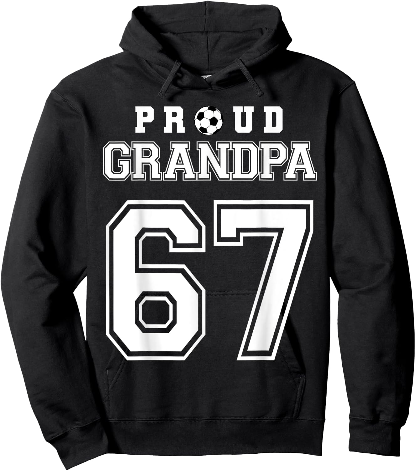 Number 67 Custom Proud Soccer Futbol Grandpa Personalized Hoodie - Hoodie | Black