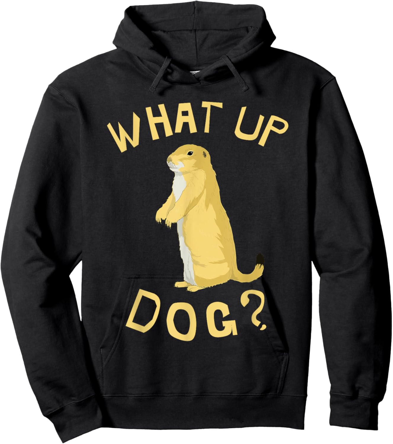Prairie Dog Shirts & Gifts What Up Dog? Prairie Dog Kids Black Cartoon Hoodie - Hoodie | Black