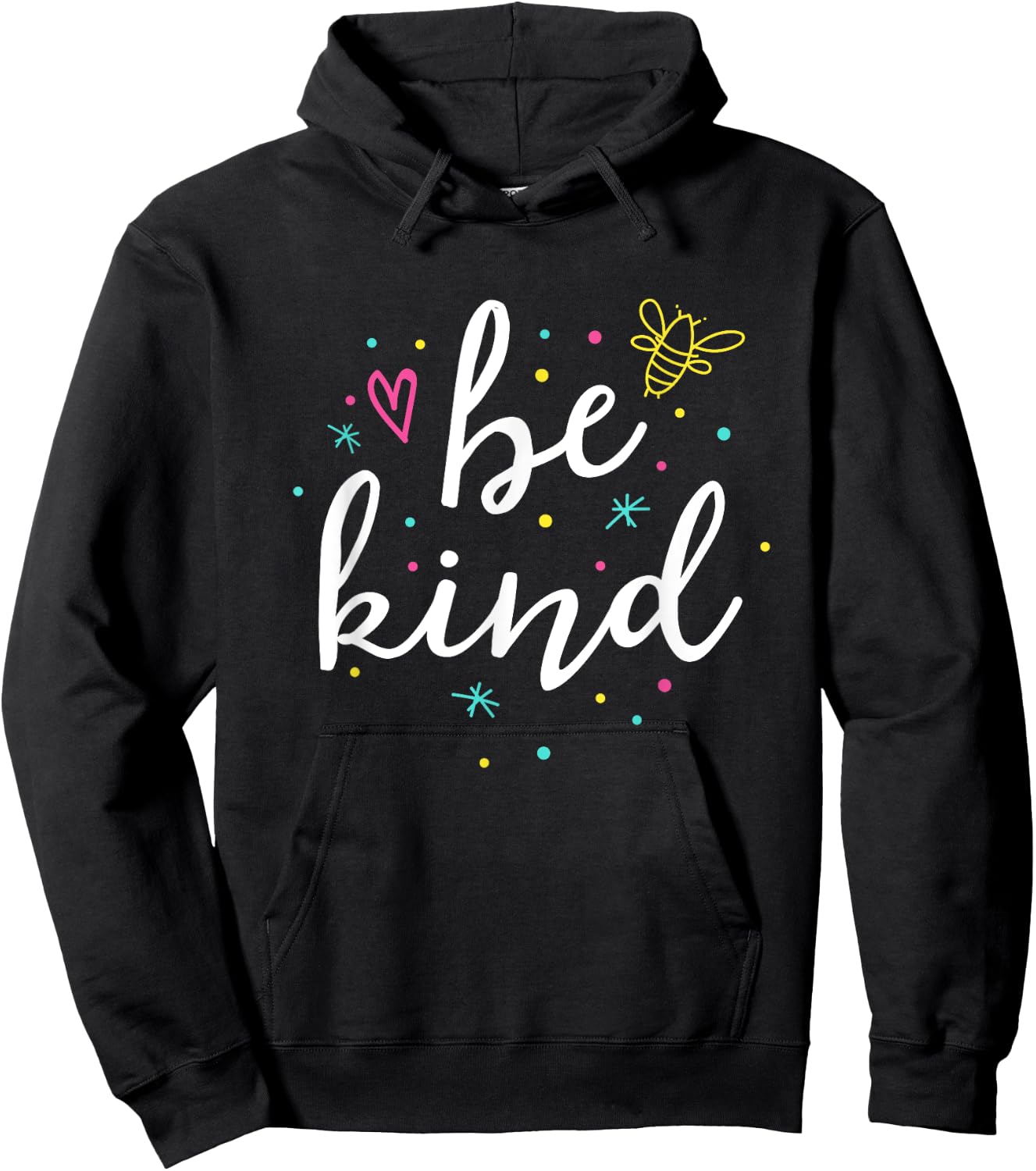Be Kind Teacher Gift Kindness Bee Kind Rainbow Counselor Men Women Girls Kids Hoodie - Hoodie | Black