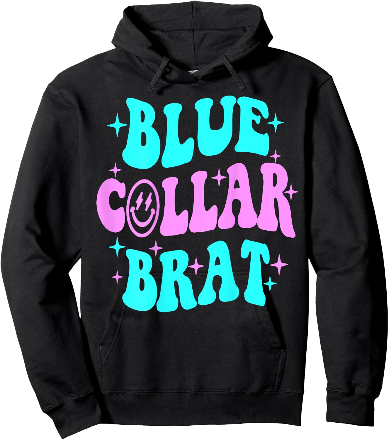 Blue Collar Brat, Blue Collar Wife, Funny Collar Wife Hoodie - Hoodie | Black