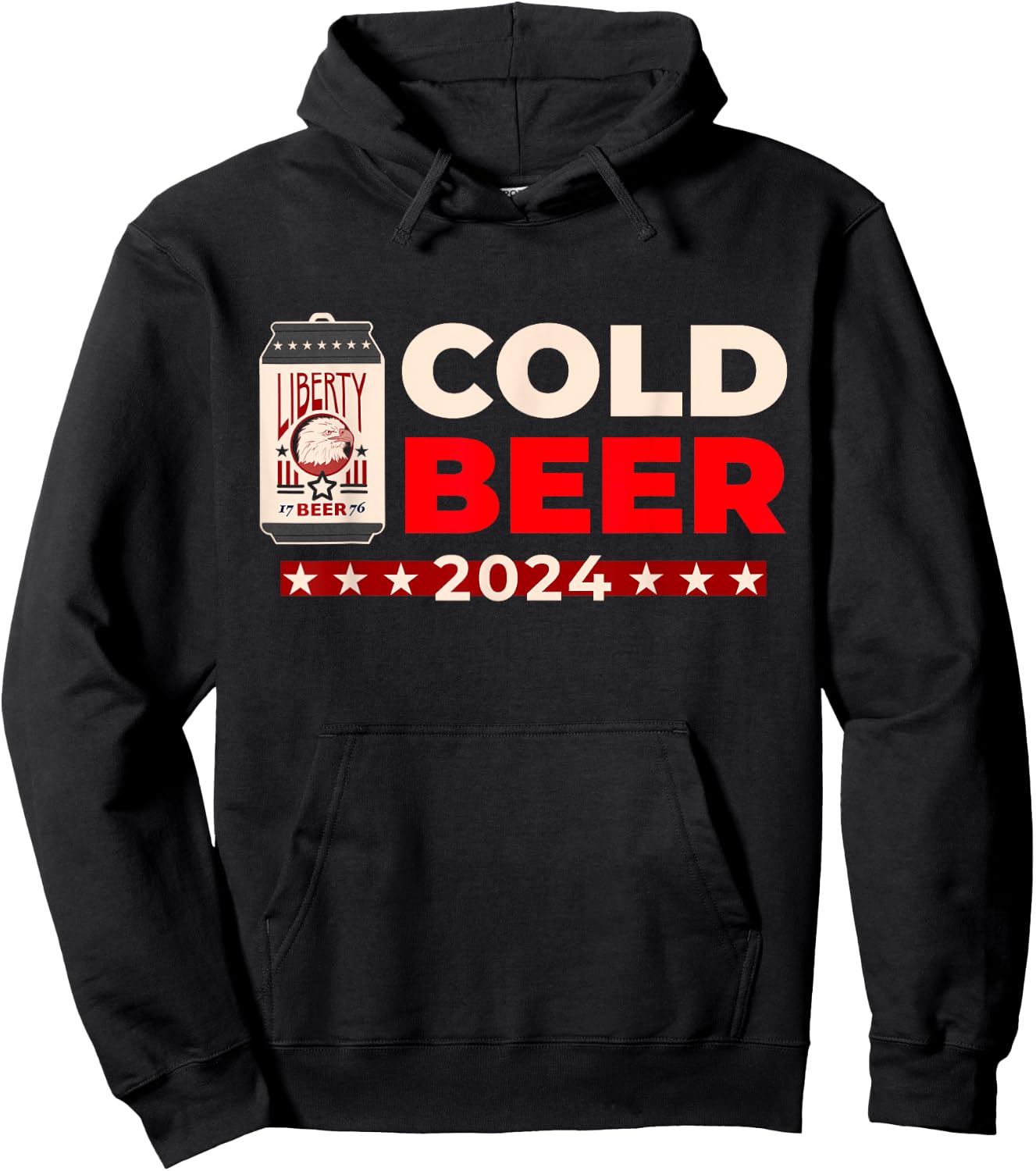 Cold Beer 2024! Presidential Election Beer Lover's Parody Hoodie - Hoodie | Black