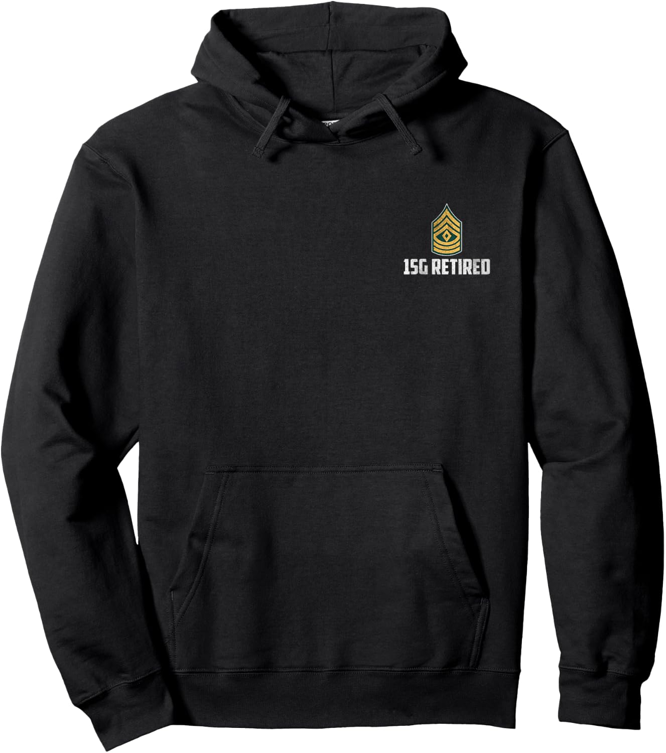 Retired E-8 First Sergeant 1SG Rank Insignia Logo Military Hoodie - Hoodie | Black