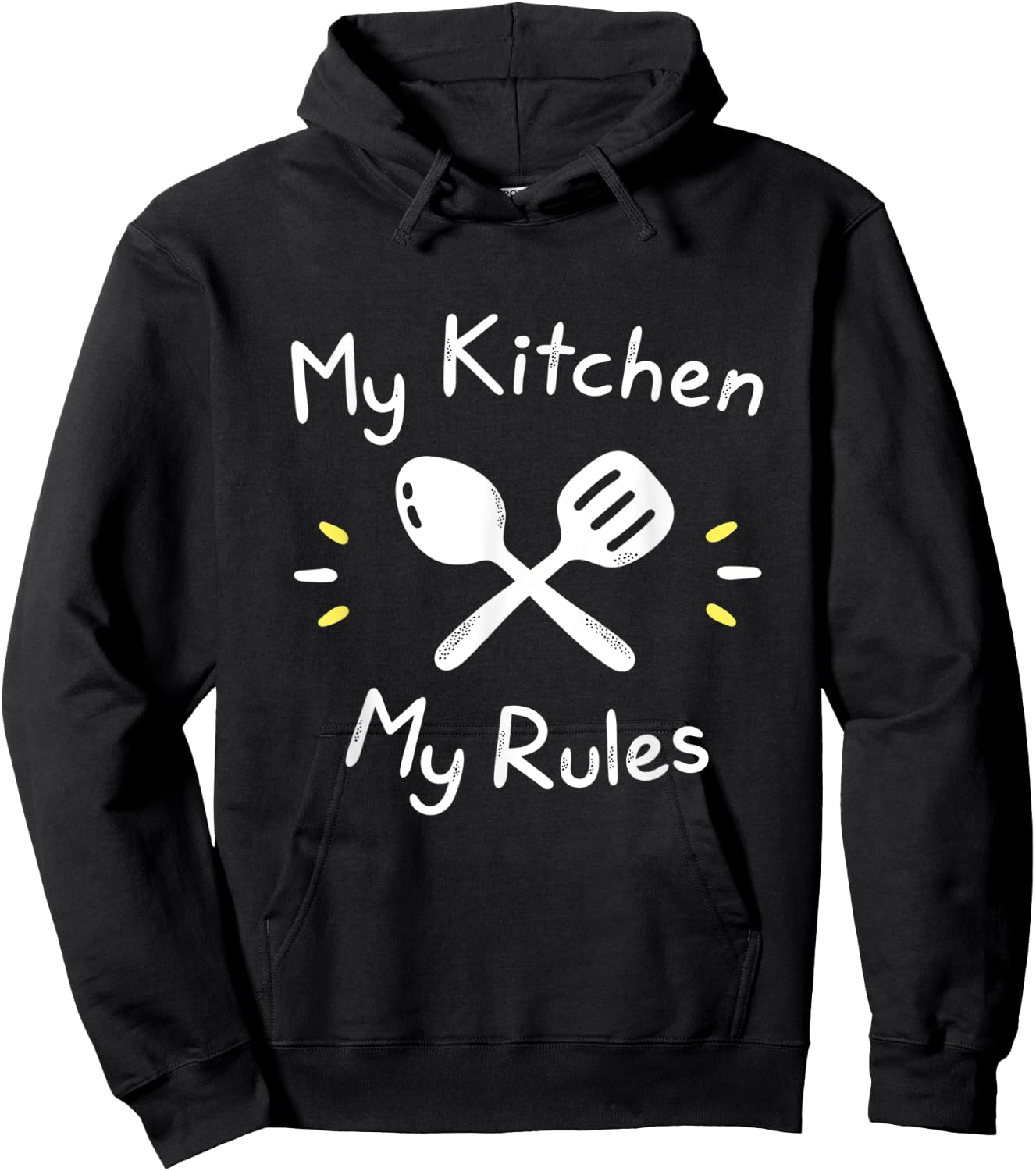 My Kitchen Rules Funny Gift Cooking Mom & Chef Dad Hoodie - Hoodie | Black