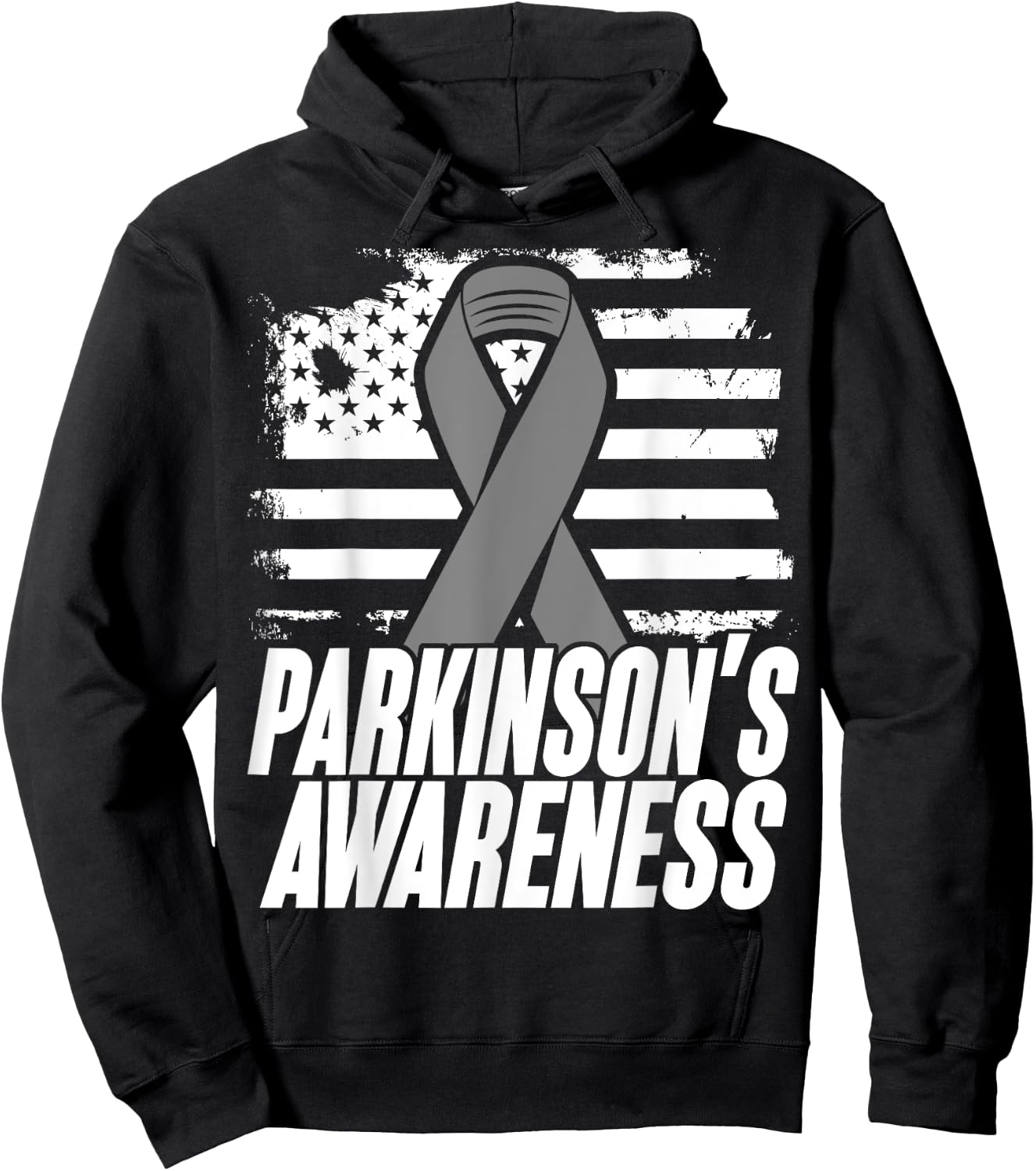 American Flag Gift Parkinson's Disease Patients Women Kids Men Hoodie - Hoodie | Black