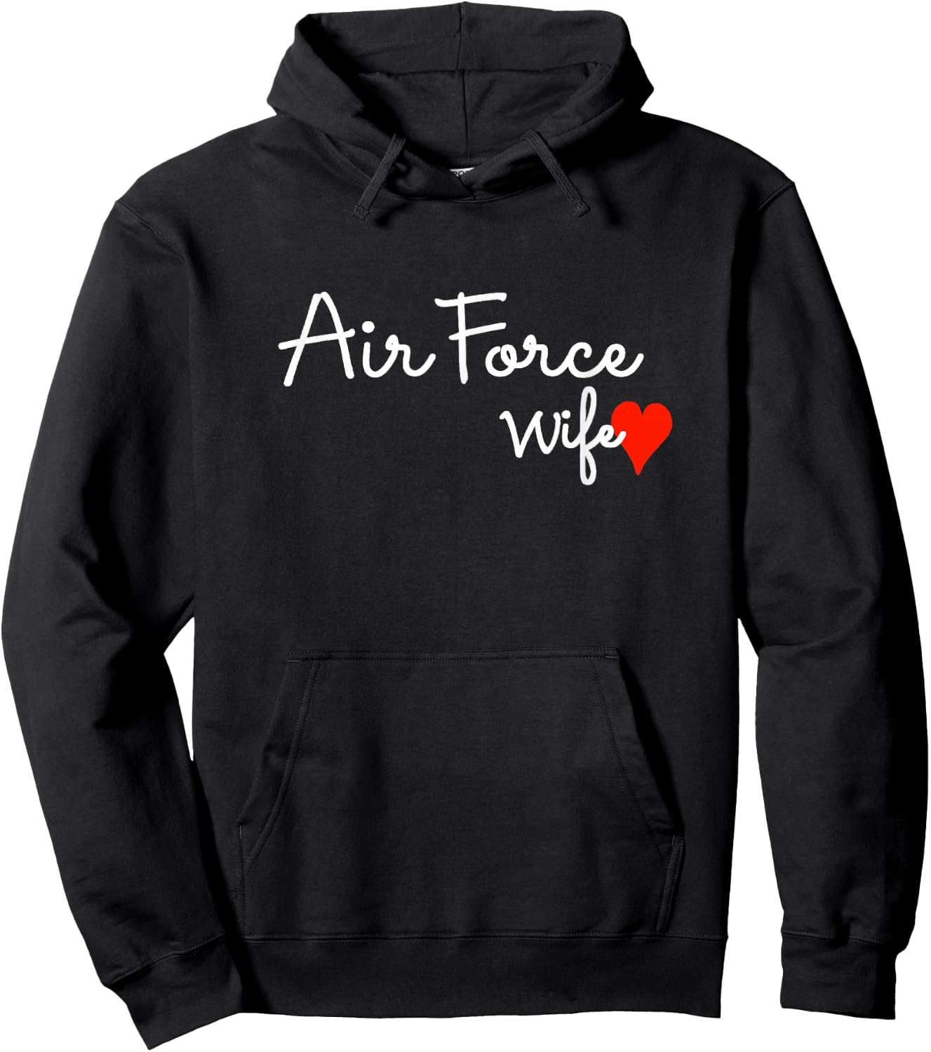 Air Force Wife Proud Military Spouse USA Family Patriotic Hoodie - Hoodie | Black