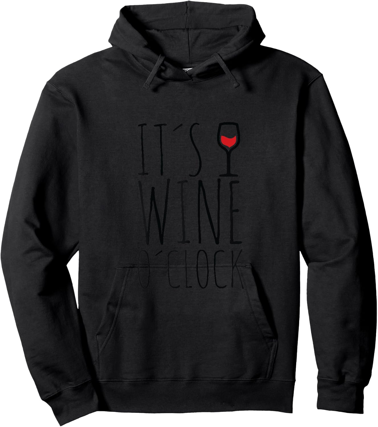 Women's Oh Look It's Wine O'Clock Drinking Hoodie - Hoodie | Black