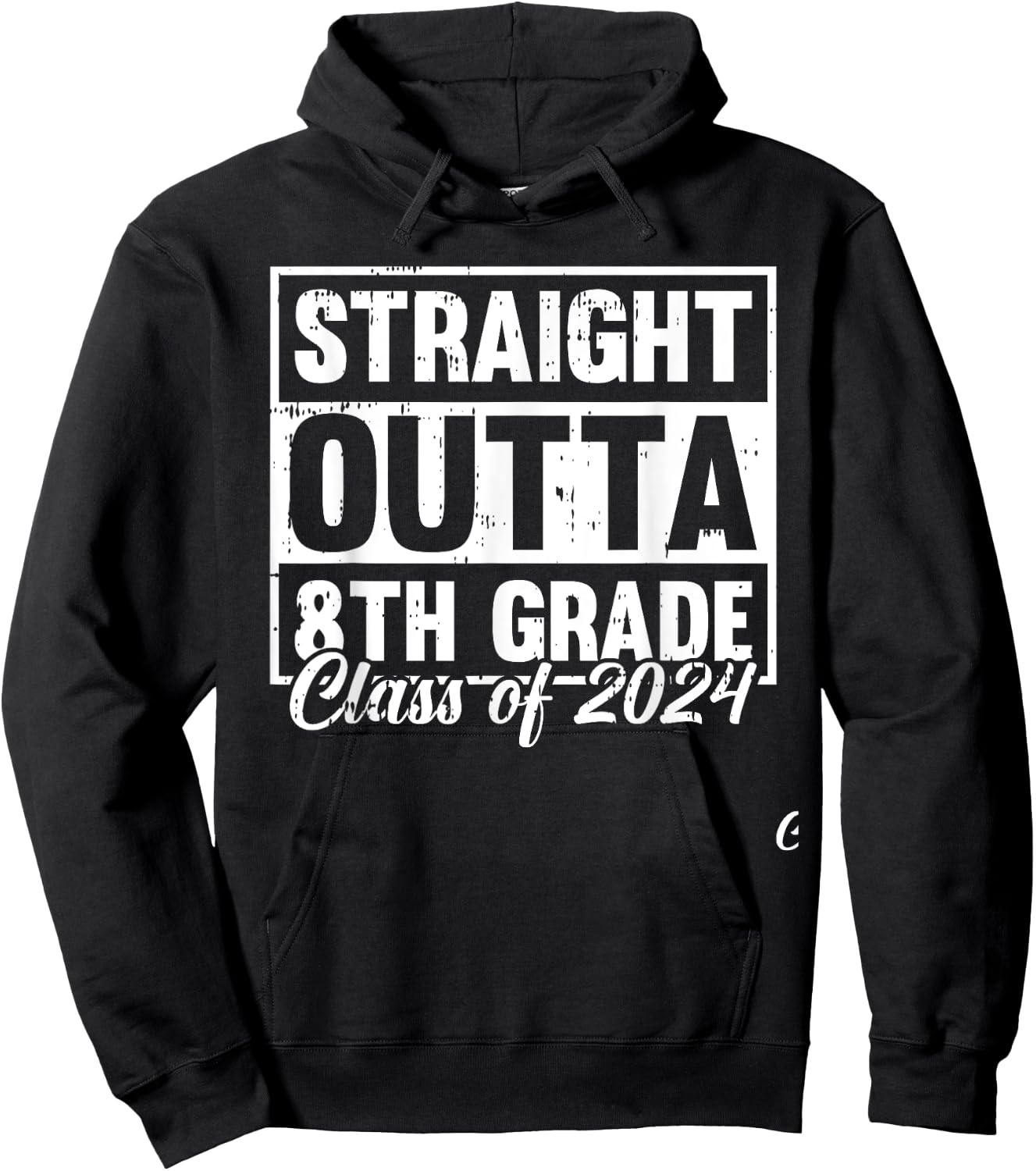Straight Outta 8Th Grade Class Of 2024 Graduation Graduate Hoodie - Hoodie | Black
