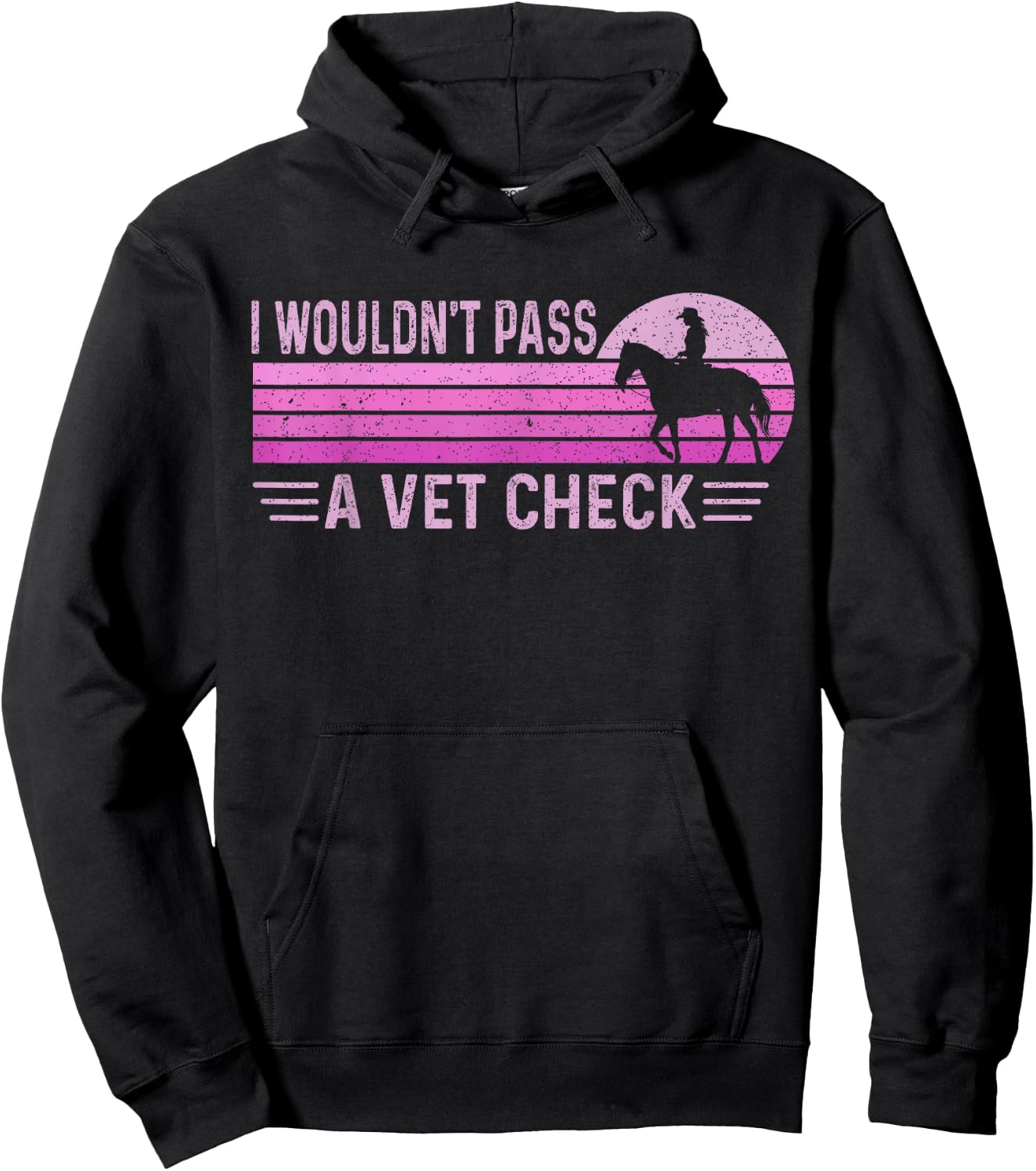 I Wouldn't Pass A Vet Check Funny Retro Vintage Black Small Hoodie - Hoodie | Black