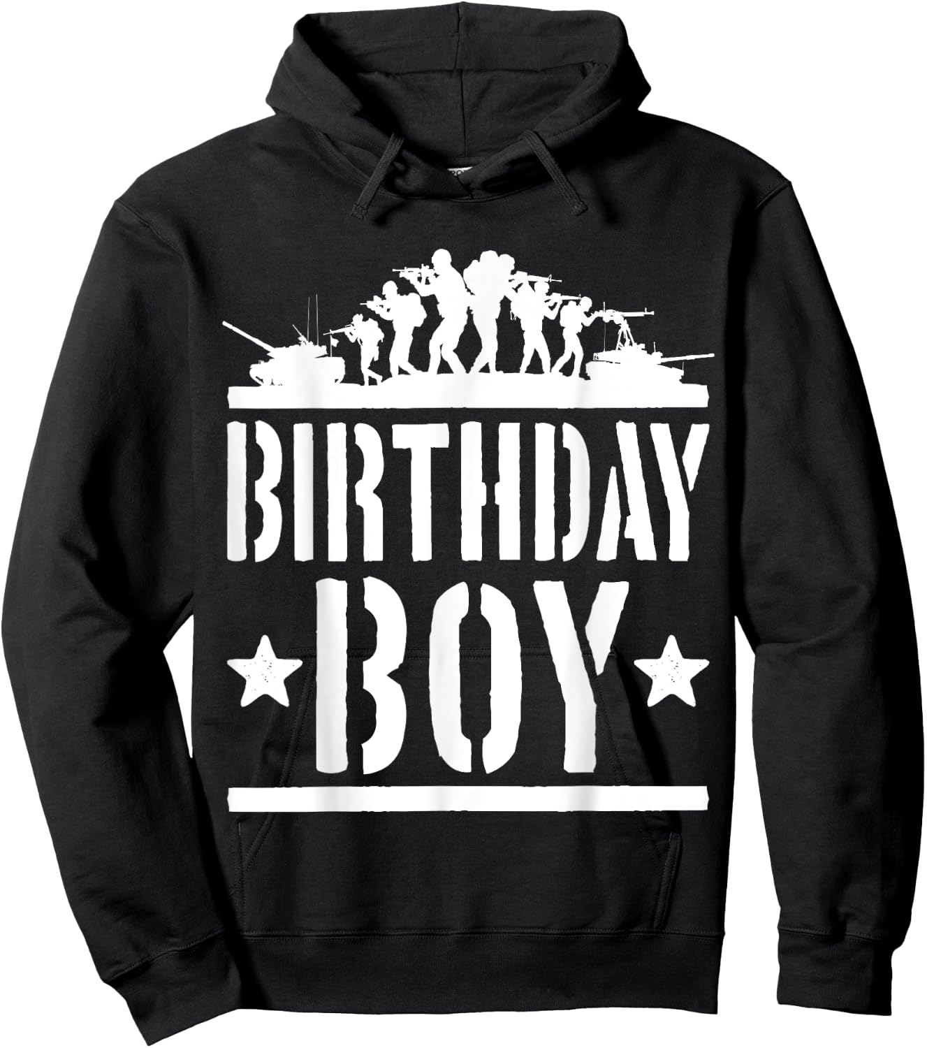 Birthday Boy Army Party Kids Present Military Fan Child Hoodie - Hoodie | Black