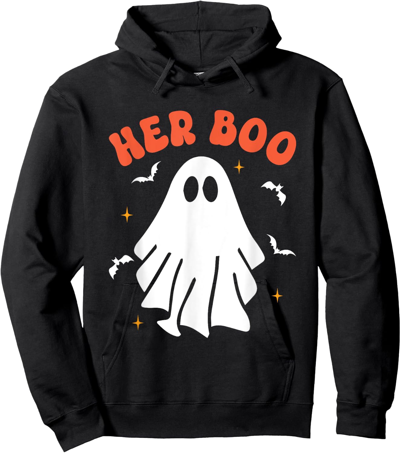 Her Boo & His Boo Funny Matching Halloween Pajama Couples Hoodie - Hoodie | Black