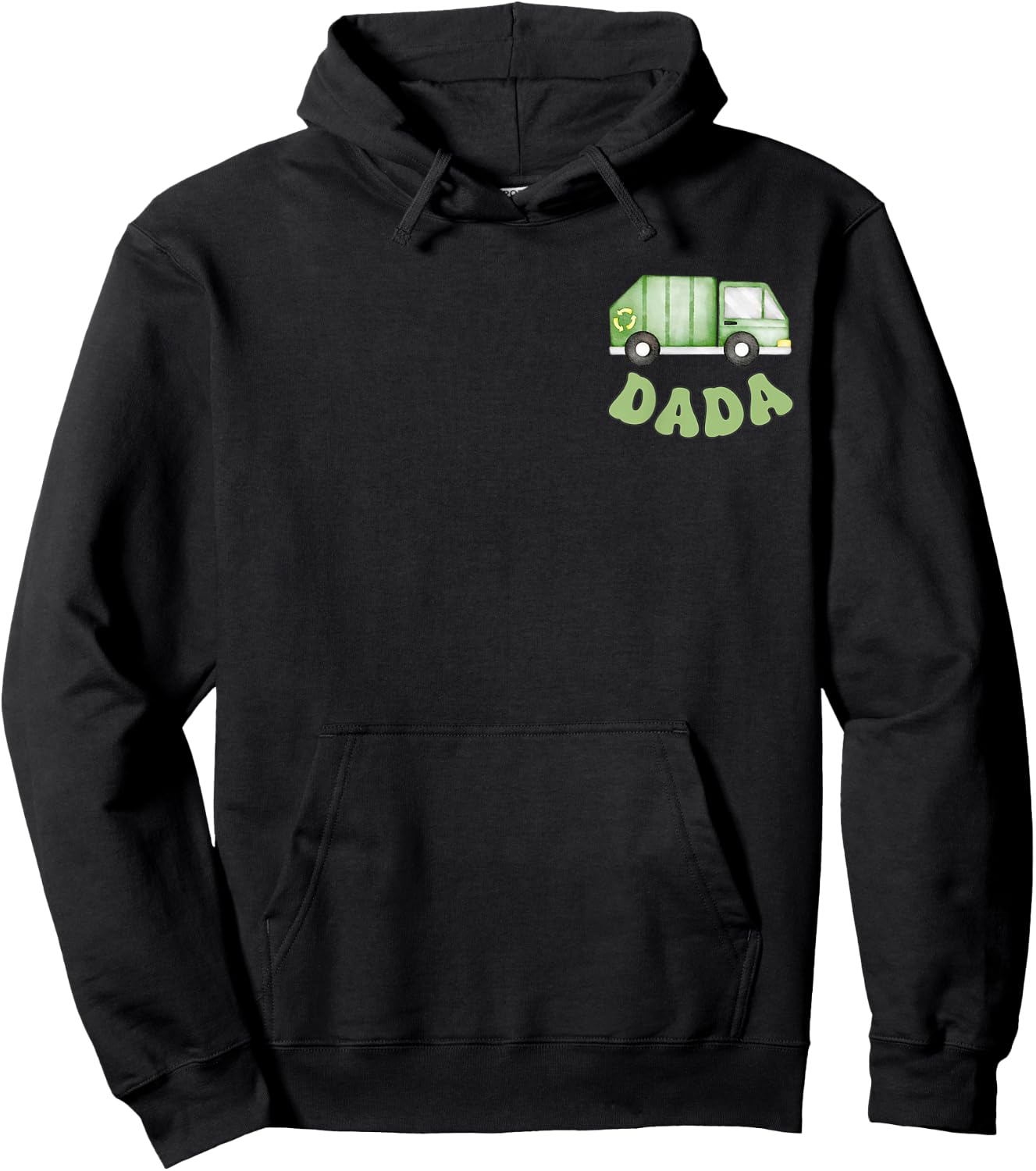 Garbage Truck Dada of The 1st Birthday Boy Family Matching Hoodie - Hoodie | Black