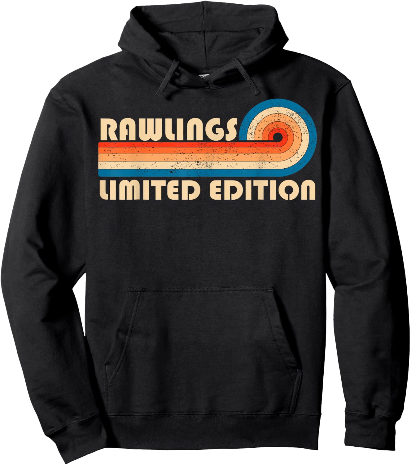 RAWLINGS Customized Last Name Gifts Matching Family Team -Adults Black Small Retro Vintage 80s 90s Birthday Reunion Hoodie - Hoodie | Black
