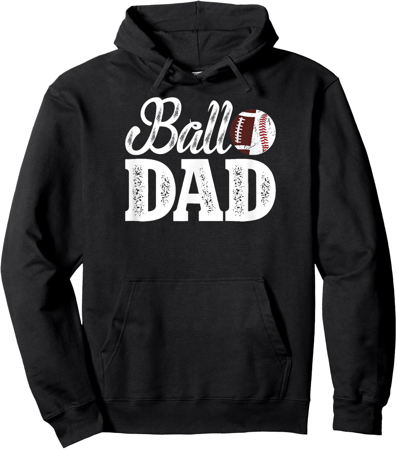 Ball Dad Baseball Football Dad Of Ballers Hoodie - Hoodie | Black