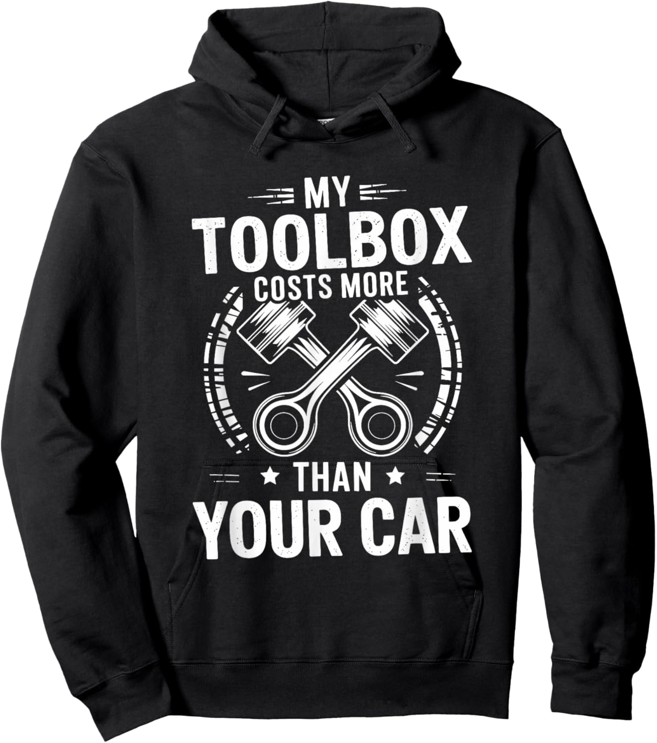 Car Garage Mechanic My Toolbox Costs More Than Your Car Hoodie - Hoodie | Black