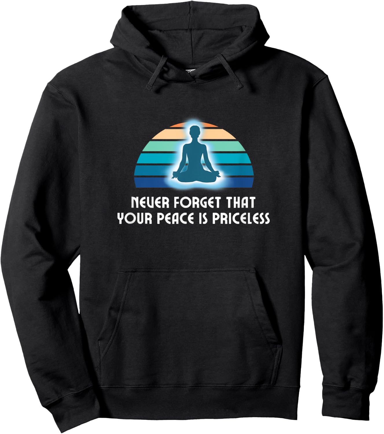 Your Peace is Priceless Meditation Mindful Yoga Hoodie - Hoodie | Black