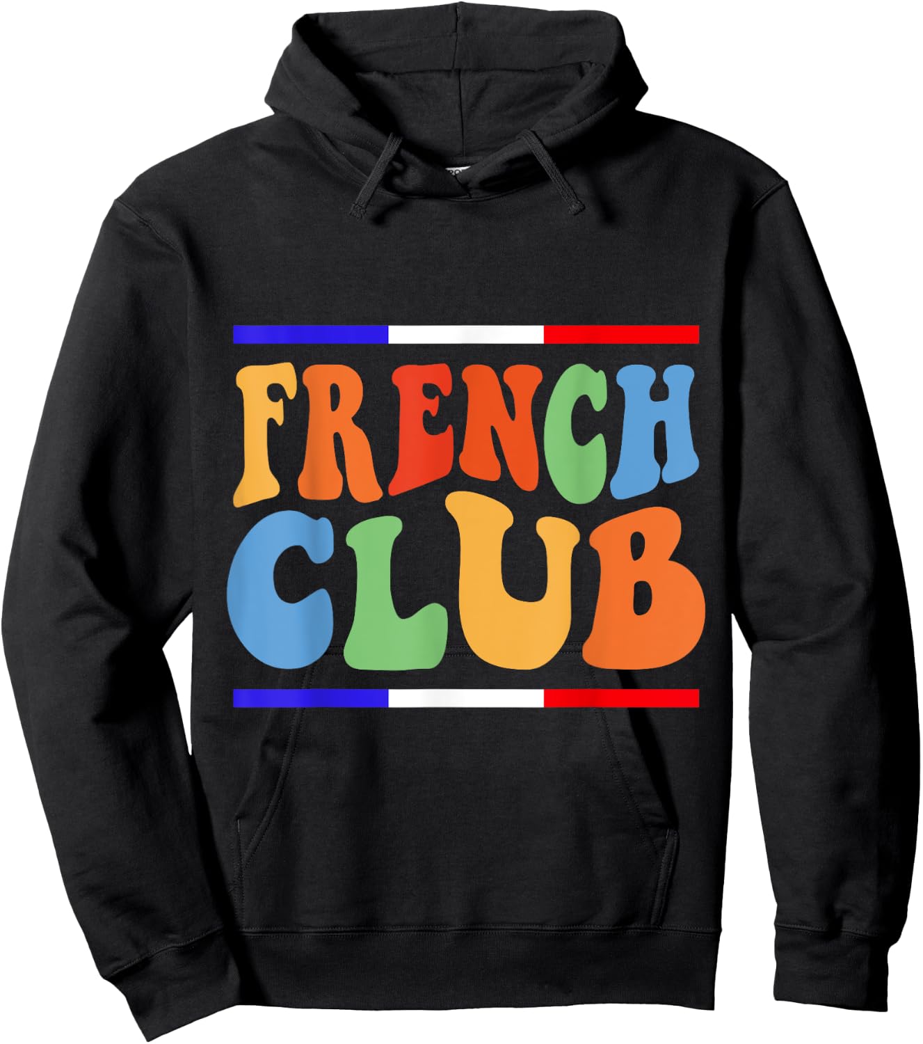 France Vintage Men Women Boys Girls Funny Retro French Club Hoodie - Hoodie | Black