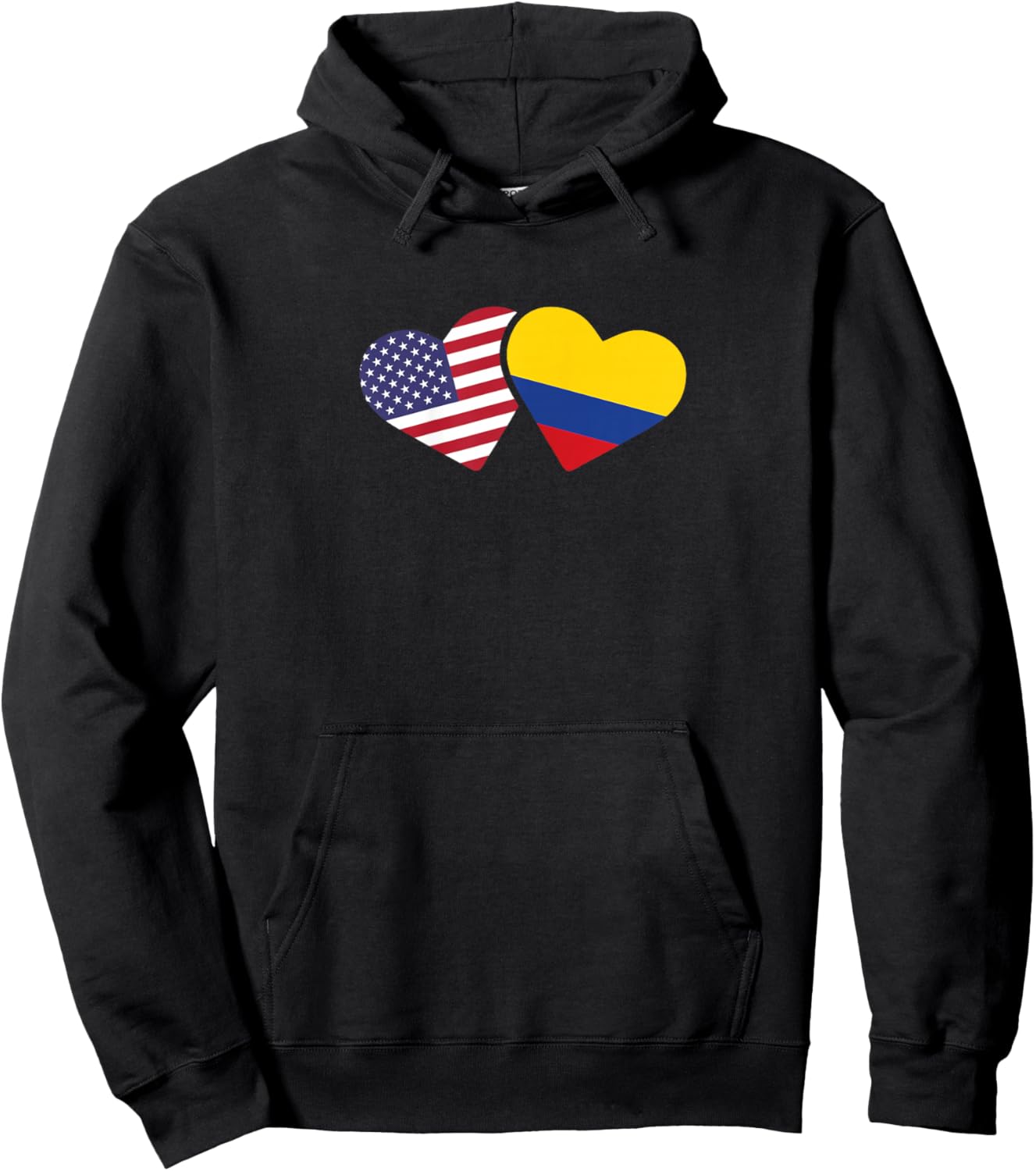 USA Colombia Flag Heart T Shirt Colombian American Love Gift Hoodie - Hoodie | Black