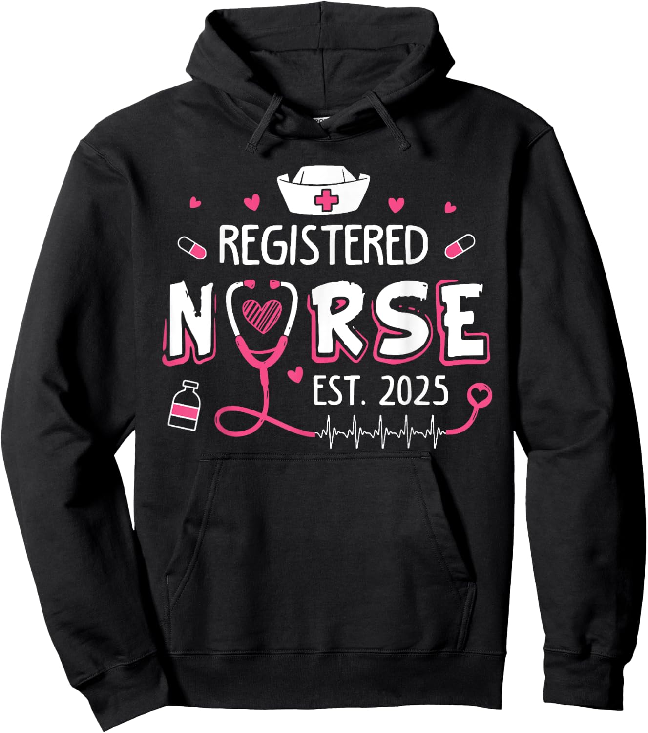Registered Nurse Est 2025 Nursing Student RN Graduation Hoodie - Hoodie | Black