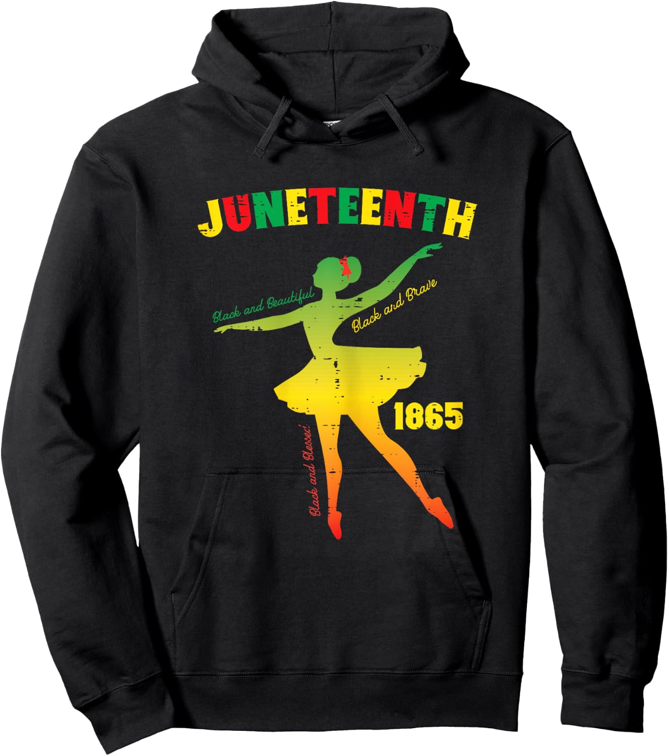 Juneteenth Ballerina Black Beautiful Ballet Girls Kids Women Hoodie - Hoodie | Black