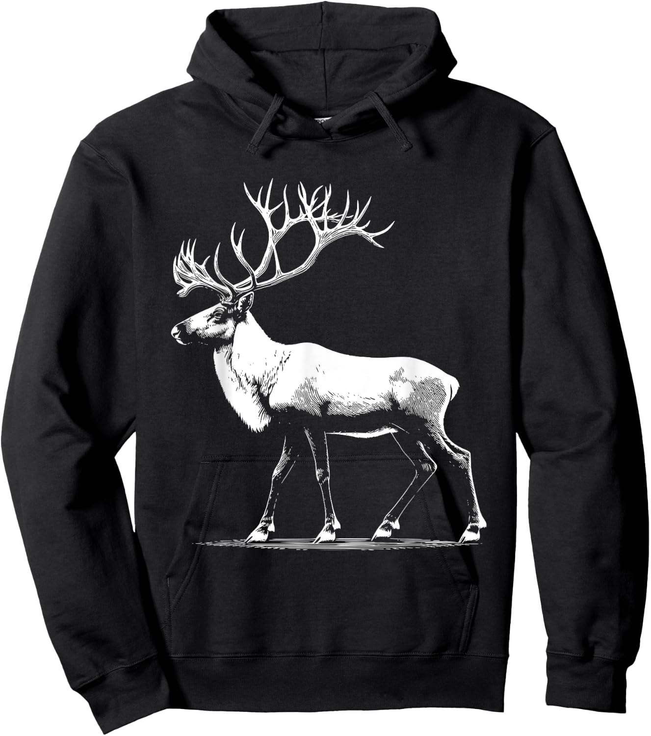 Caribou Dad Mom Lover - Monochromatic Caribou Hoodie - Hoodie | Black