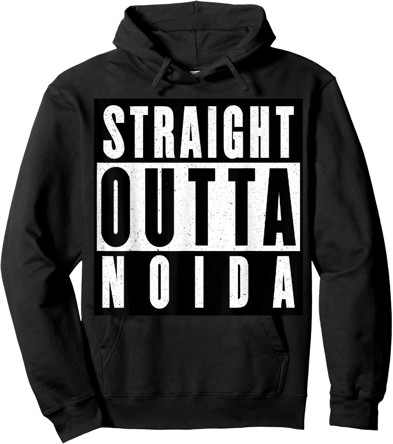 Straight Outta Noida India Hoodie - Hoodie | Black