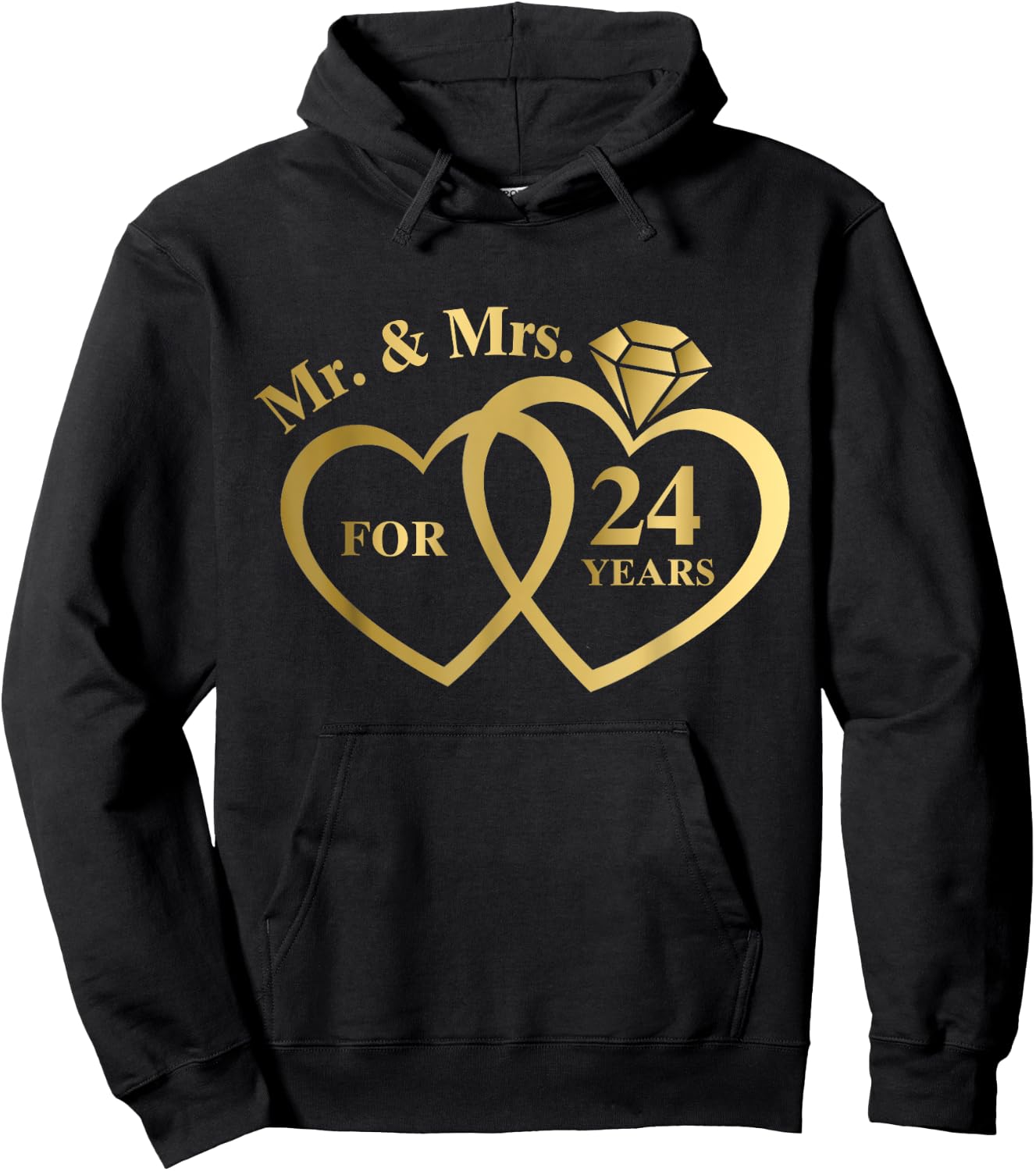 Mr And Mrs For 24 Years 24th Wedding Anniversary Couple Hoodie - Hoodie | Black